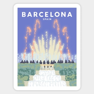 Barcelona, Spain Travel Poster Sticker